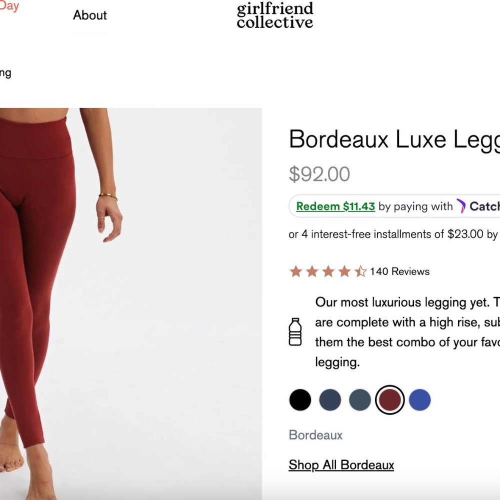 Girlfriend Collective Luxe Legging 28.5" Inseam - Bordeaux